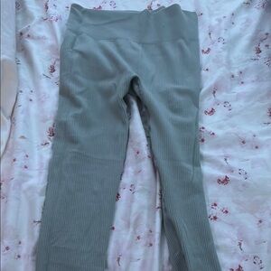 Kids Ribbed Leggings in Green